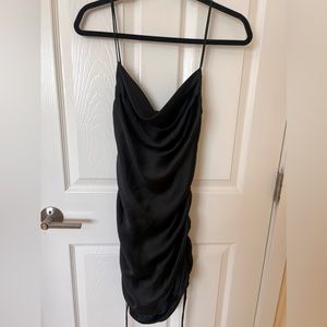 Zara Black silk mini dress